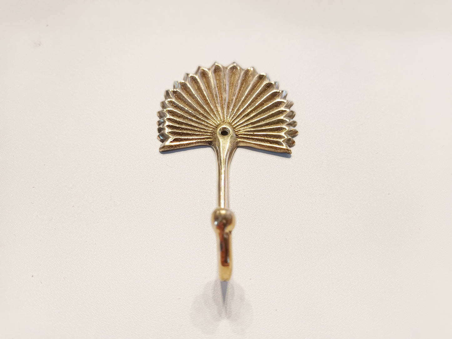 Fan leaf brass wall hook, antique brass palm leaf coat rack.