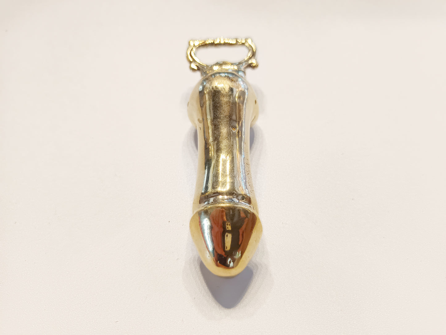 Penis brass bottle opener, antique brass dick beer cap opener.