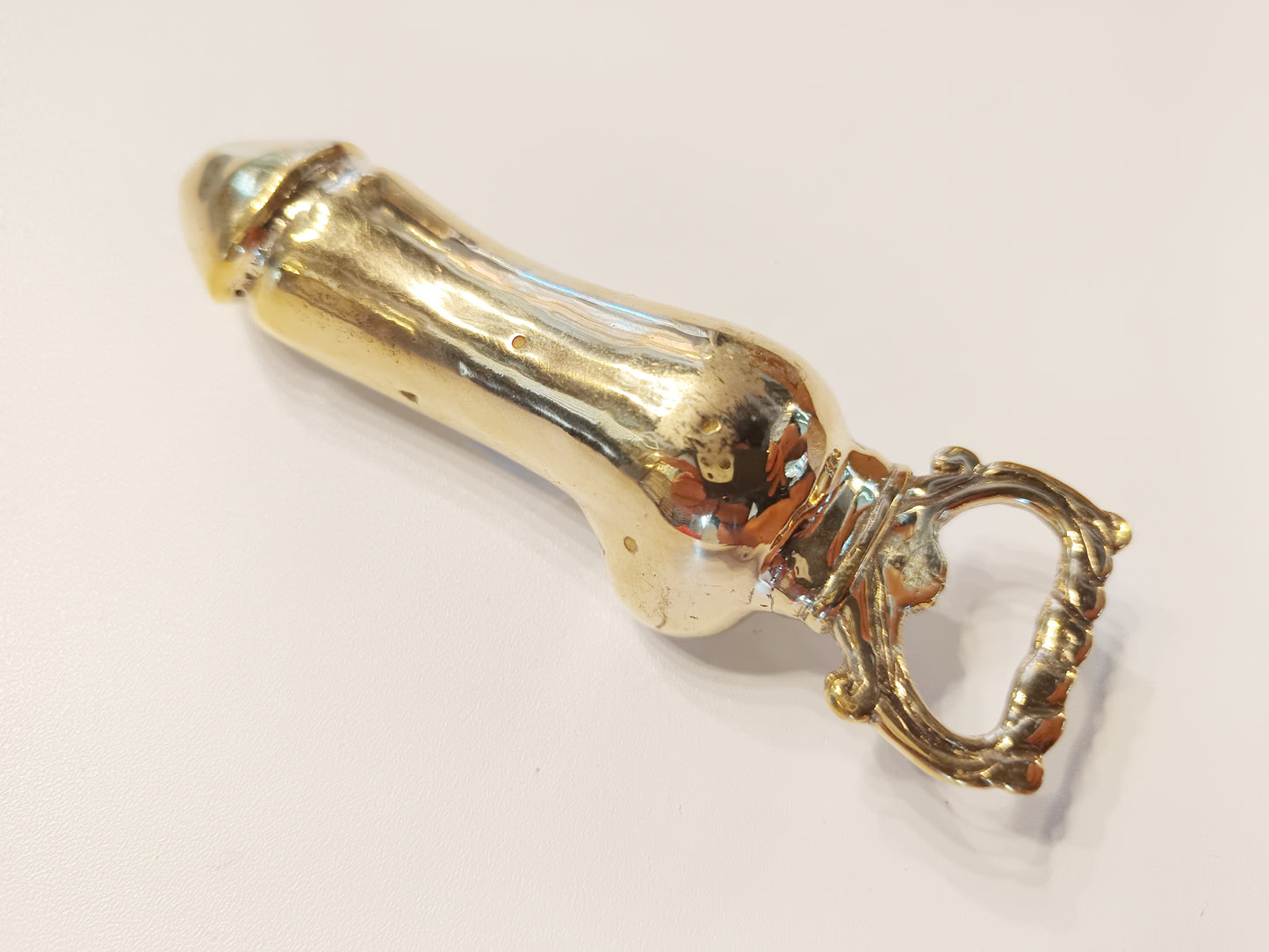 Penis brass bottle opener, antique brass dick beer cap opener.