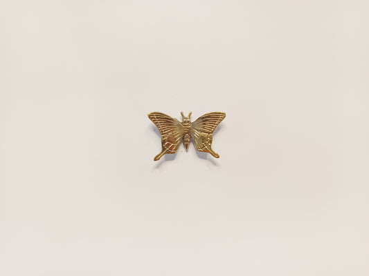 Fly brass figurine, antique brass flying insect miniature.
