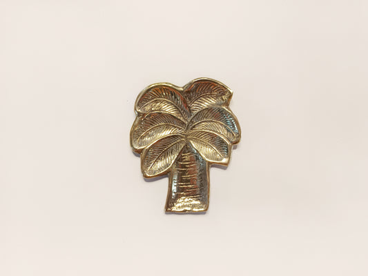 Coconut tree brass ring dish, antique brass trinket plate.