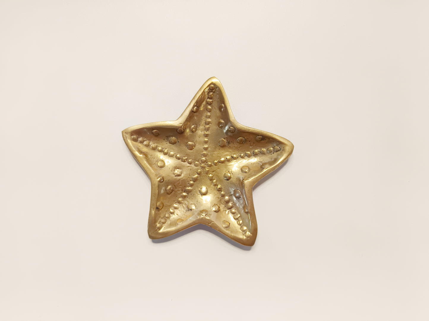 Starfish brass ring dish, antique brass trinket plate.