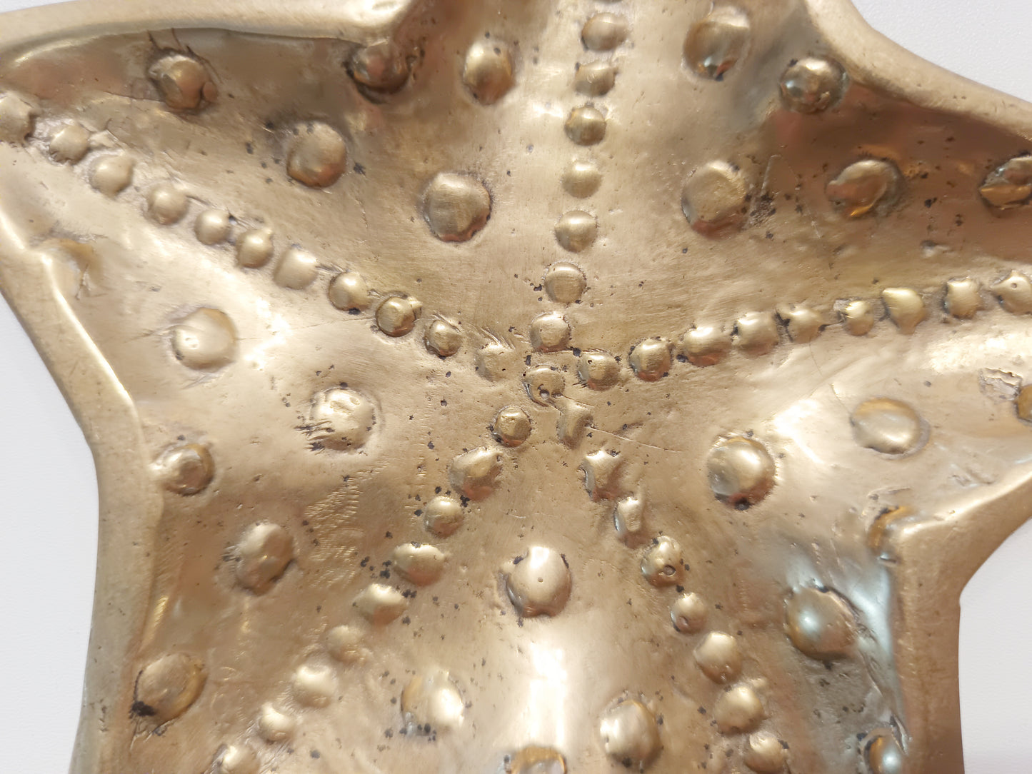 Starfish brass ring dish, antique brass trinket plate.